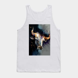 The Bull Head - Semi Abstract Alcohol Ink Resin Art Tank Top